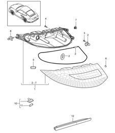 Rear light / Licence plate light / Additional brake light 997.2 Turbo / GT2 RS 2010-13
