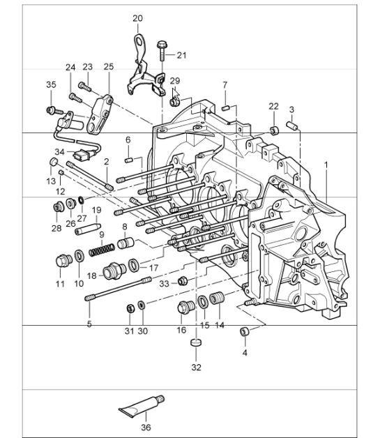 Diagram 101-05 Porsche 997（911）MK1 2005-2008 引擎