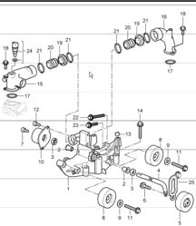 belt tensioner and belt drive  for 997.1 TURBO/GT2 M97.70 2007-09 and 997.1 GT2 RS M97.70 2011