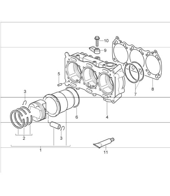 Diagram 102-05 Porsche Cayenne S 4.5L V8 2003>> Engine