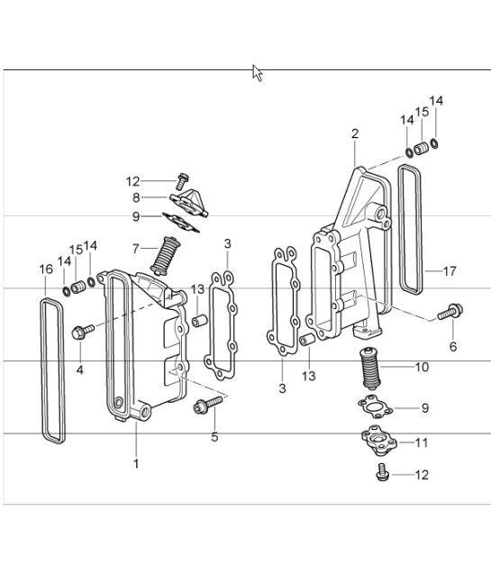 Diagram 103-05 Porsche 996 C4 3.6L 09/01-2005 Motore