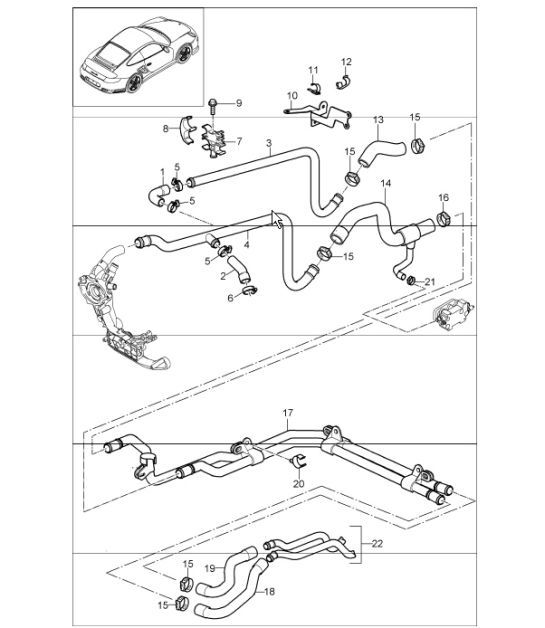 Diagram 105-03 Porsche 卡宴 92A（958） 2010-2017 引擎