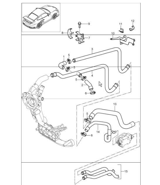 Diagram 105-04 Porsche 991 R 4.0L (500 CV) Motor