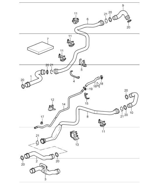 Diagram 105-05 Porsche 997 (911) MK1 2005-2008 Moteur