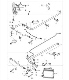 water cooling - 2 - for 997.1 TURBO/GT2 M97.70 2007-09 and 997.1 GT2 RS M97.70 2011