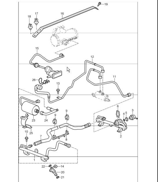 Diagram 107-05 Porsche 997 (911) MK1 2005-2008 Motor