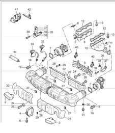 exhaust system with heat protection for 997.1 TURBO/GT2 M97.70 2007-09 and 997.1 GT2 RS M97.70 2011
