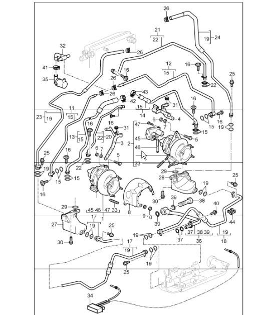 Diagram 202-05 Porsche Cayenne Turbo V8 4.0L Petrol 550Hp 