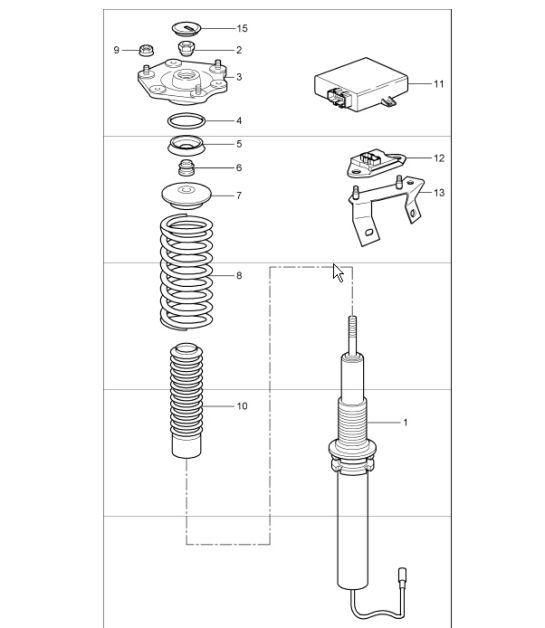 Diagram 402-01 Porsche Boxster S 981 3.4L 2012-16 前轴、转向 