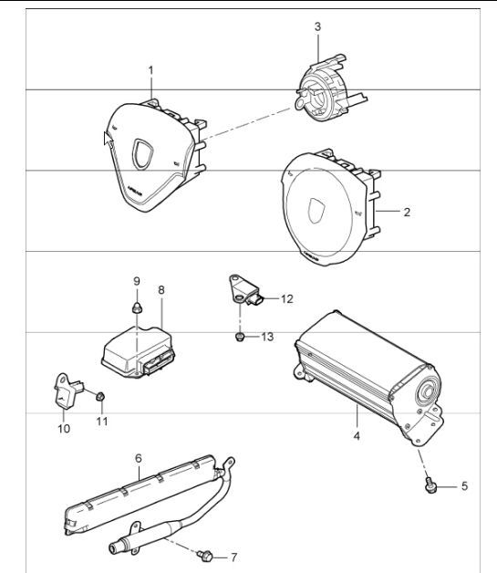 Diagram 403-06 Porsche 997 (911) MK1 2005-2008 Essieu avant, Direction 