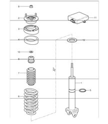 shock absorber coil spring 997.1 TURBO 2007-09