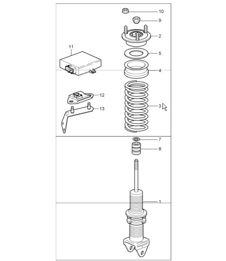 shock absorber coil spring 997.1 GT2 2007-09