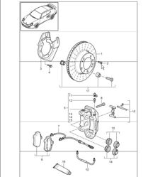 schijfrem vooras voor 997.1 TURBO 2007-09