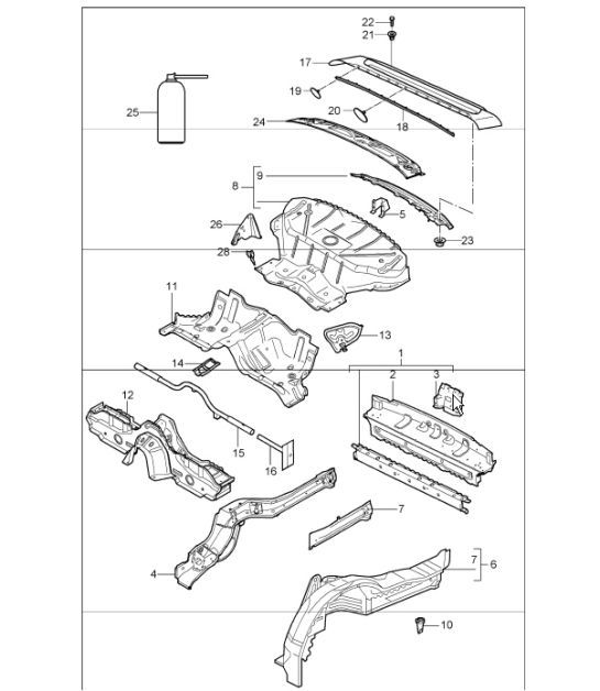 Diagram 801-35 Porsche 996 C2 3.6L 09/01-2005 Carrozzeria