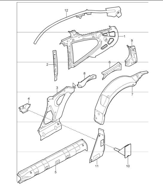 Diagram 801-50 Porsche Cayenne Turbo / Turbo S 4.8L 2007>> Carrozzeria