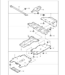 linings underbody 997.1 TURBO 2007-09