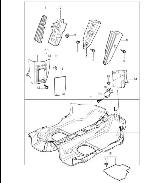 Diagram 807-02 Porsche 964 (911) (1989-1994) Carrosserie