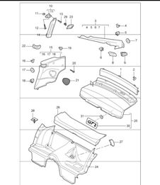 linings rear 997.1 TURBO COUPE 2007-09