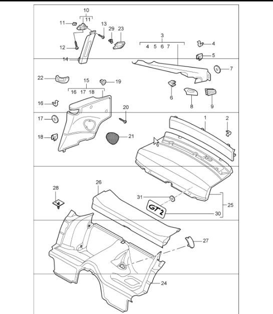 Diagram 807-05 Porsche 996 (911) (1997-2005) Body