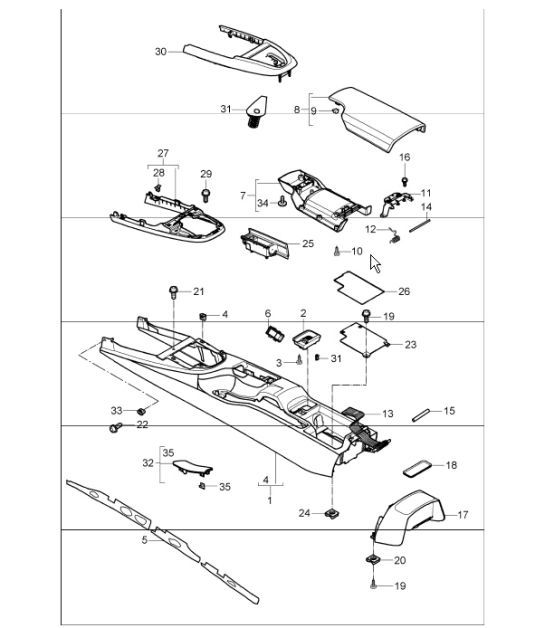 Diagram 809-20 Porsche Cayenne MK1 (955) 2003-2006 Carrosserie