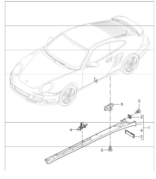 Diagram 810-05 Porsche 997 (911) MK1 2005-2008 Carrocería