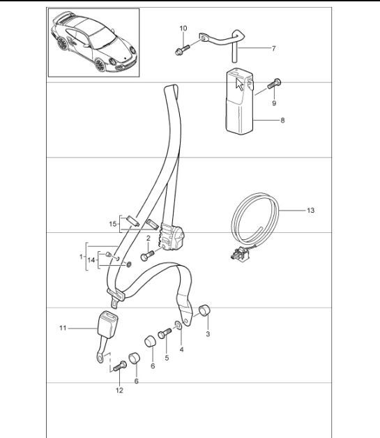 Diagram 812-01 Porsche Cayenne 9PA (955) 2003-2006 Body