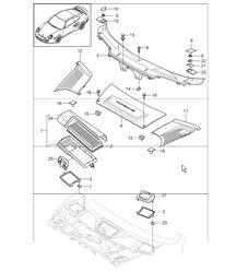 particle filter and cowl panel covering 997.1 TURBO 2007-09