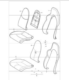 foam part, cover, sports seat 997.1 TURBO 2007-09