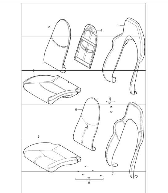 Diagram 817-25 Porsche 996 (911) (1997-2005) Carrosserie