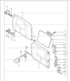 back seat backrest coupe 997.1 TURBO 2007-09
