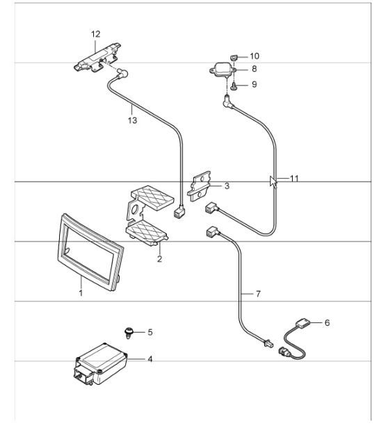 Diagram 911-02 Porsche 996 C4 3.4L 1997-08/01 Electrical equipment