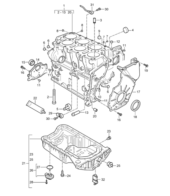 Diagram 101-06 Porsche Cayenne Turbo 4.5L 2003>> Engine