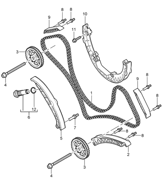 Diagram 103-15 Porsche Boxster 986/987/981 (1997-2016) Engine
