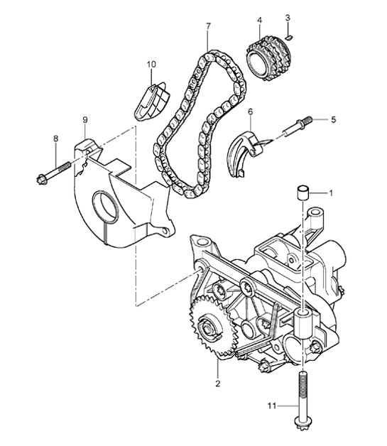Diagram 104-00 Porsche Cayenne MK1 (955) 2003-2006 Moteur