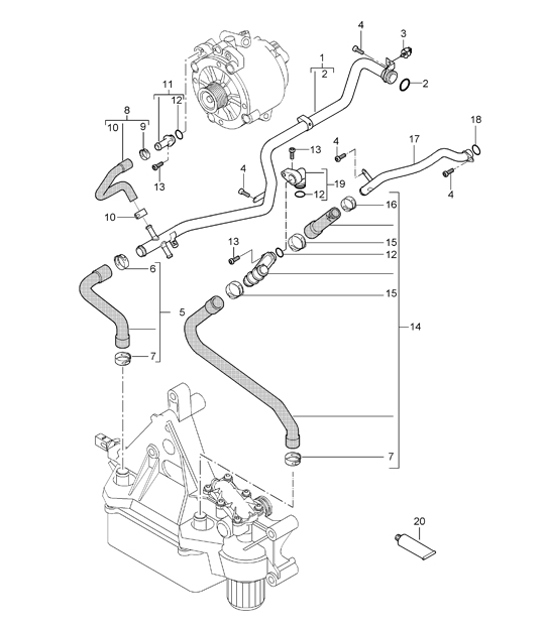Diagram 105-10 Porsche Panamera 4S V8 4.8L Moteur