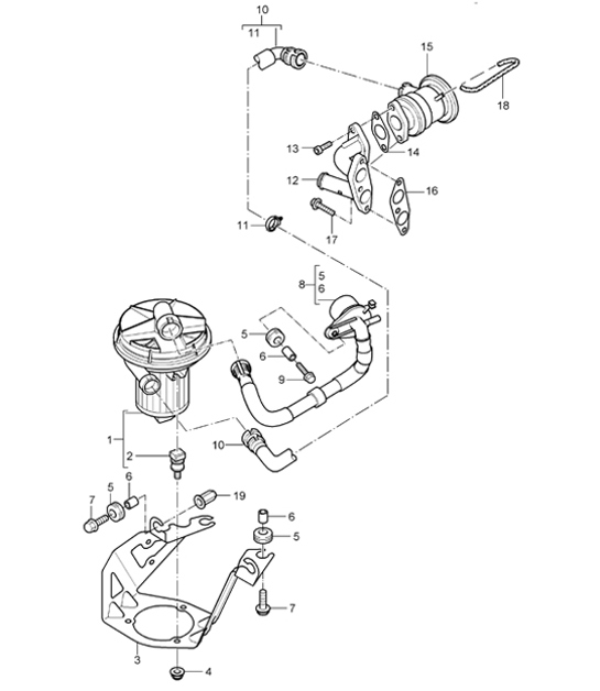 Diagram 108-03 Porsche 开曼 S 3.4L 987C 2005-08 引擎