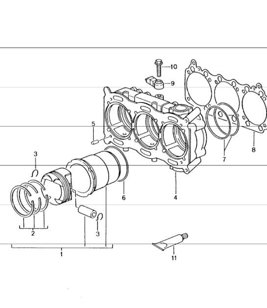 Diagram 102-05 Porsche Cayenne Turbo / Turbo S 4.8L 2007>> Motor