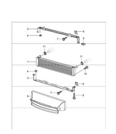 radiator centre 996 GT3-1 M96.76 2000-01 and 996 GT3-1/GT3 RS M96.79 2004-05