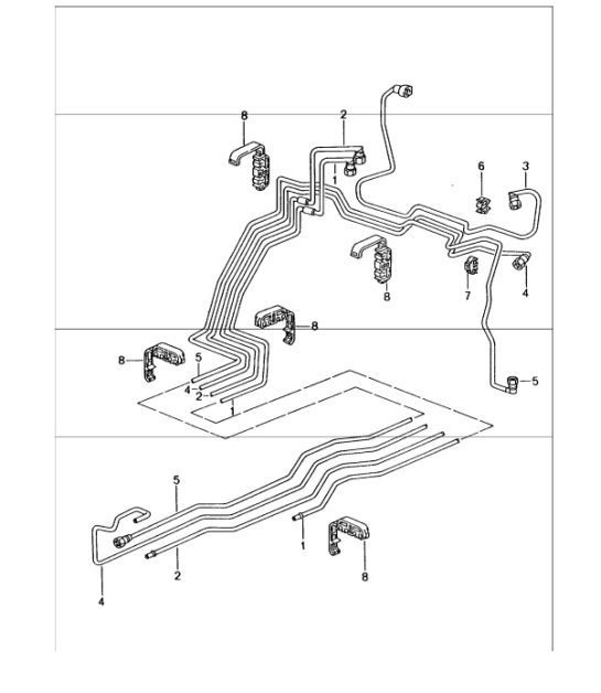 Diagram 201-05 Porsche Cayenne S V6 3.0L Hybrid 380HP Fuel System, Exhaust System