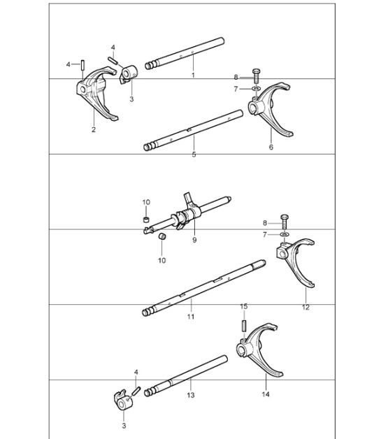 Diagram 304-00 Porsche Cayman S 3.4L 987C 2005-08 Transmisión