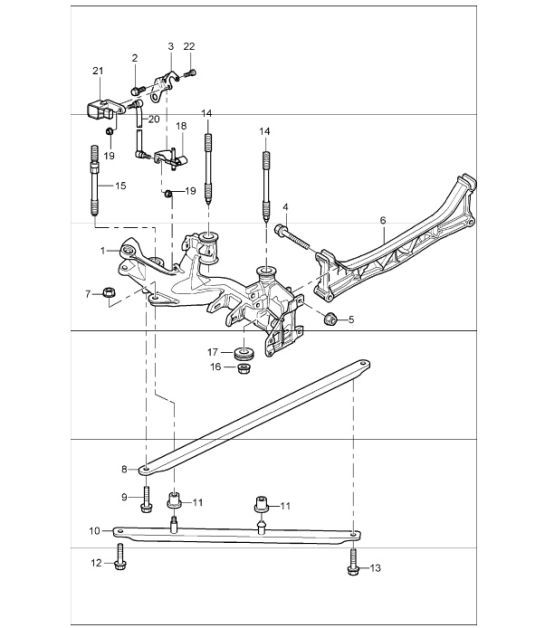 Diagram 501-01 Porsche 968 (1992-1995) Essieu arrière
