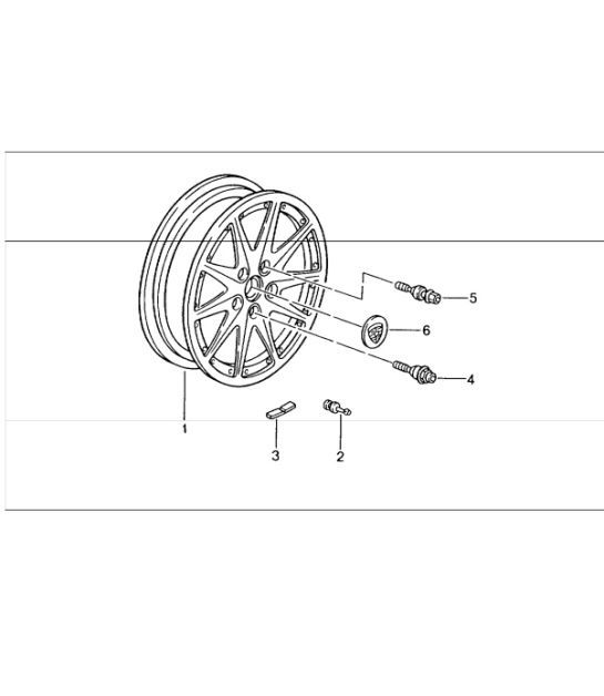 Diagram 601-00 Porsche Cayman 2.7L 987C 2006-08 Ruedas, Frenos
