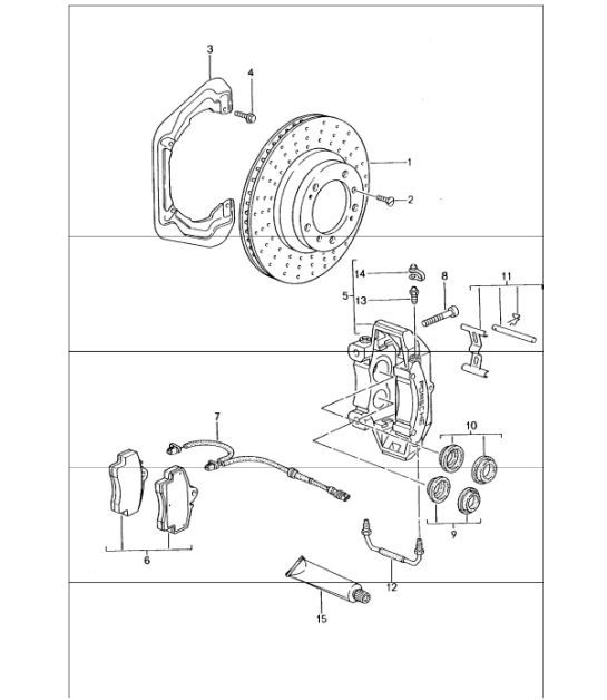 Diagram 603-00 Porsche Cayenne 9PA1 (957) 2007-2010 Wheels, Brakes