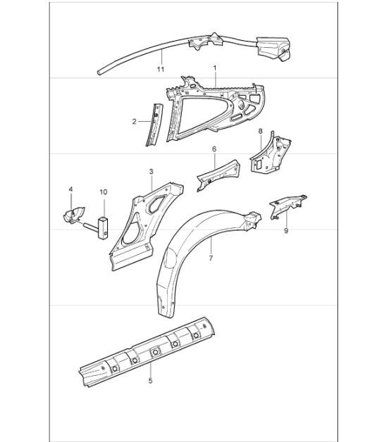 Diagram 801-50 Porsche Panamera Turbo V8 4.8L  车身