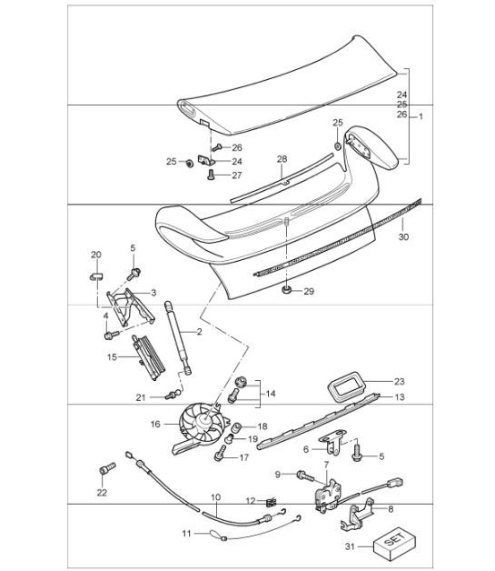 Diagram 803-05 Porsche 996 (911) (1997-2005) Carrocería