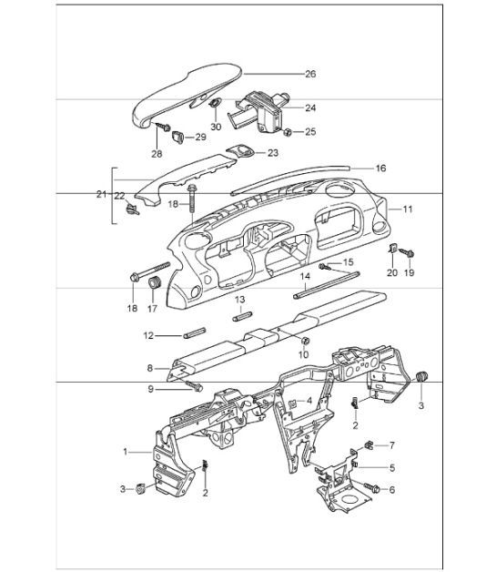 Diagram 809-00 Porsche Cayenne MK3 (958) 2010-2017 Carrosserie