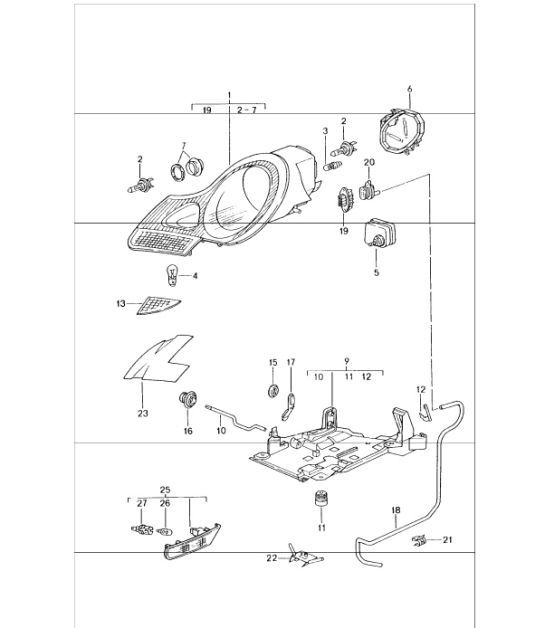 Diagram 905-00 Porsche Cayenne MK3 (958) 2010-2017 Équipement électrique