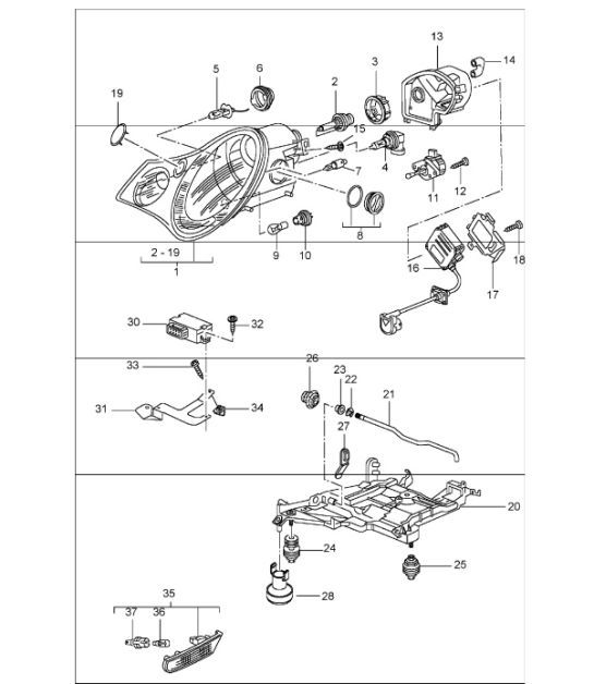 Diagram 905-03 Porsche Panamera Turbo V8 Executive Electrical equipment