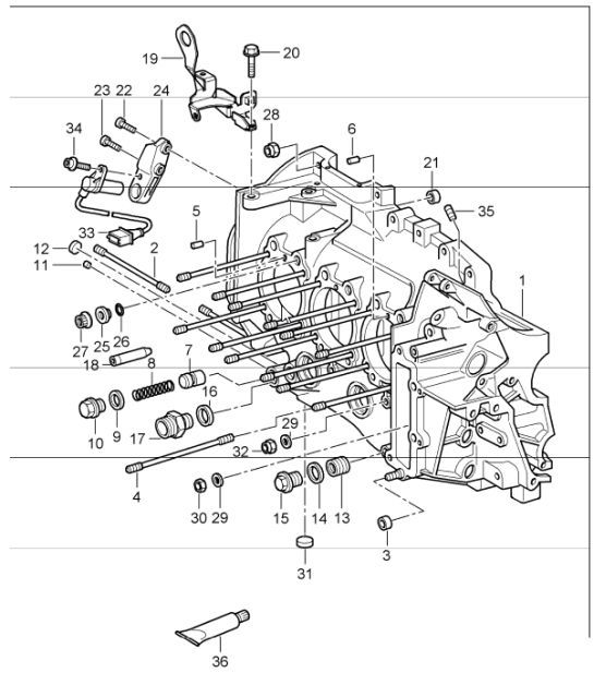 Diagram 101-05 Porsche 卡宴 9PA (955) 2003-2006 引擎