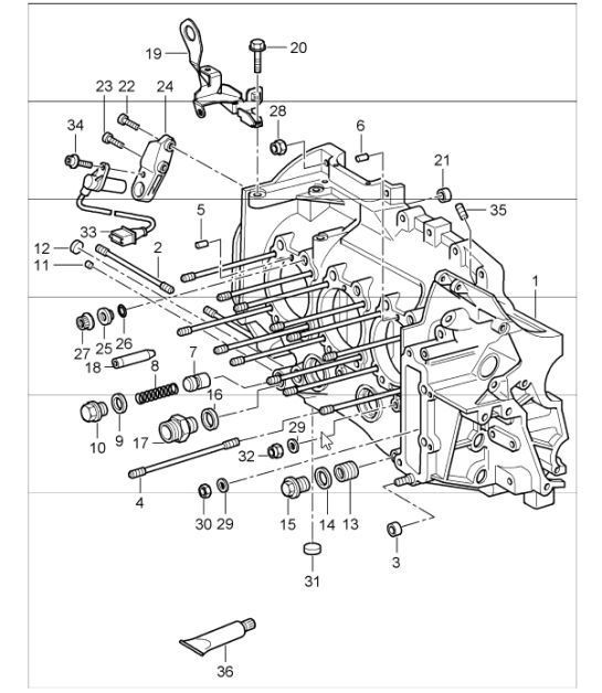 Diagram 101-06 Porsche Cayenne S 4.5L V8 2003>> Engine
